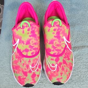 Nike Pink and Green Slip-On Shoes